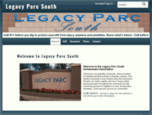 Tablet Screenshot of legacyparcsouthhoa.org